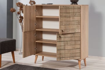 Skap Dirk 95 cm Trepanel - Brun - Oppbevaring - Skap - Oppbevaringsskap