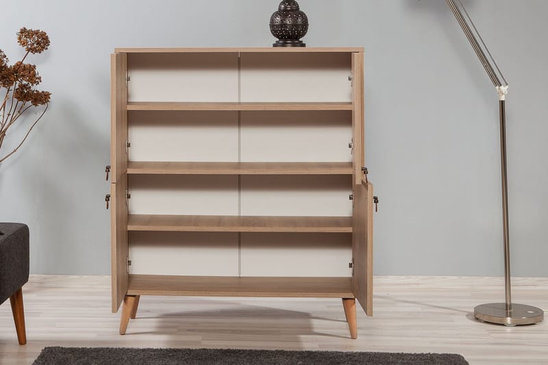 Skap Dirk 95 cm Trepanel - Brun - Oppbevaring - Skap - Oppbevaringsskap