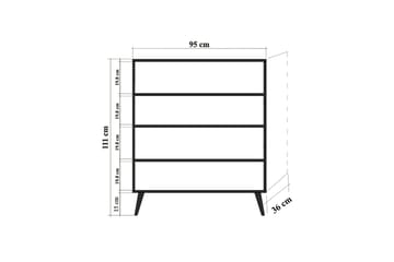 Skap Dirk 95 cm Trepanel - Brun - Oppbevaring - Skap - Oppbevaringsskap