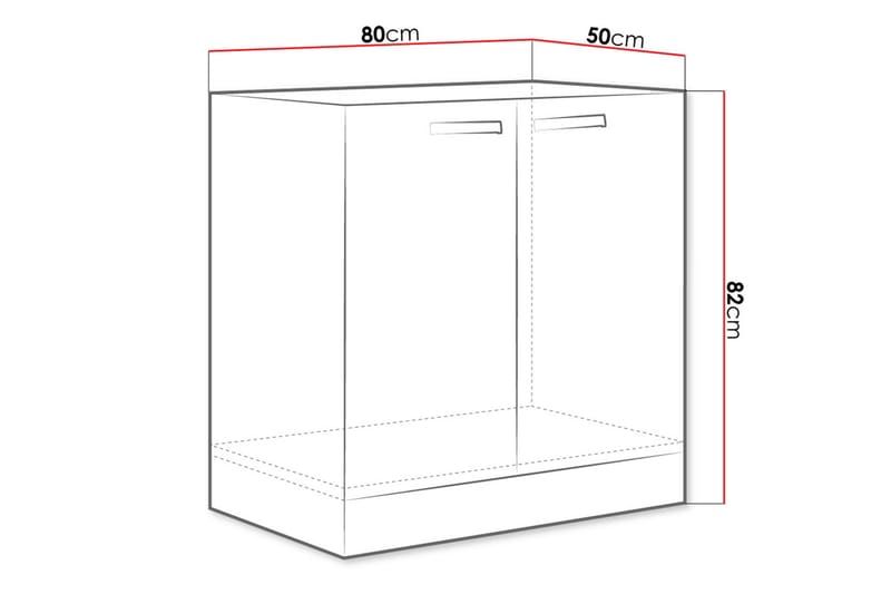 Skap til Vaskemaskin Karmen 80x52x82 cm - Oppbevaring - Skap - Oppbevaringsskap