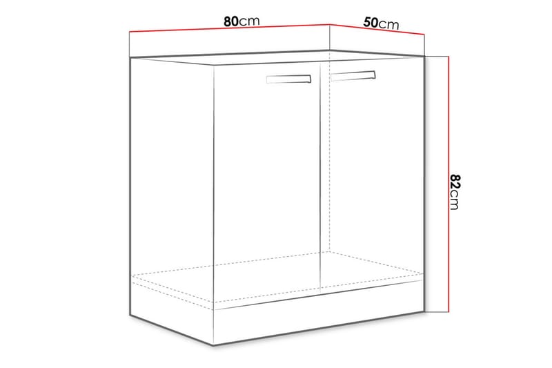 Skap til Vaskemaskin Karmen 80x52x82 cm - Oppbevaringsskap