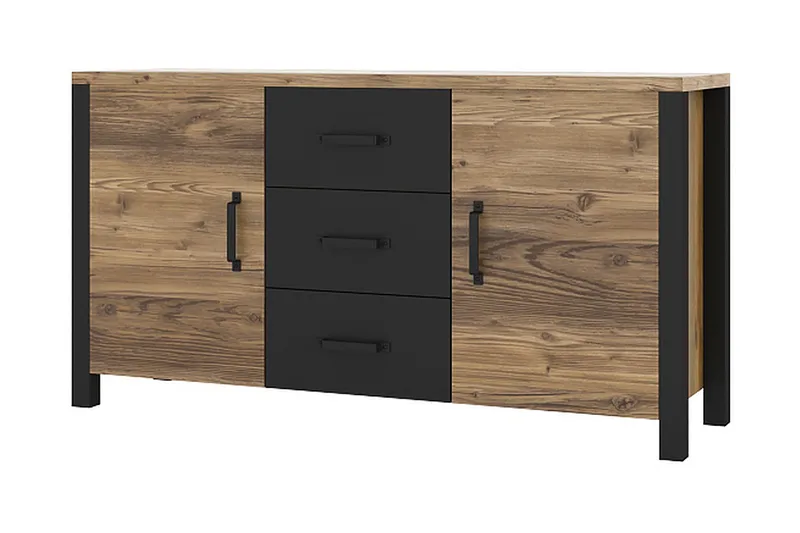 Skarebol Skap, Svart/Tre/Natur