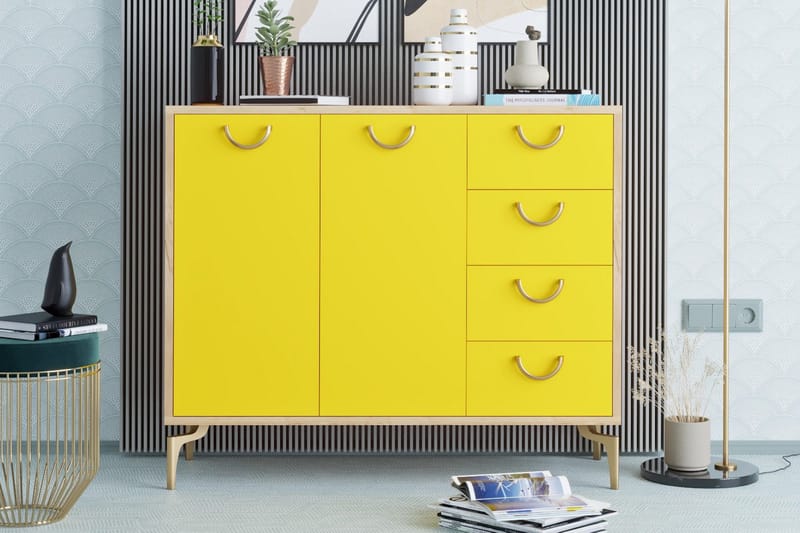 Skoförvaring Guld|Ek|Gul