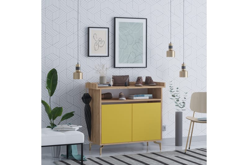 Skoförvaring Guld|Ek|Gul - Oppbevaring - Skap - Oppbevaringsskap