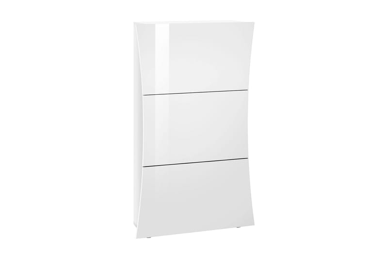 Skoskåp Arconate 71x27 cm 3 Dører - Hvit Høyglans - Skoskap - Entreoppbevaring - Oppbevaringsskap