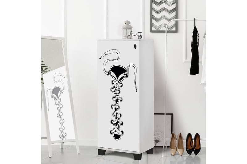 Skoskap 38x50 cm - Hvit/Svart - Oppbevaring - Skap - Oppbevaringsskap