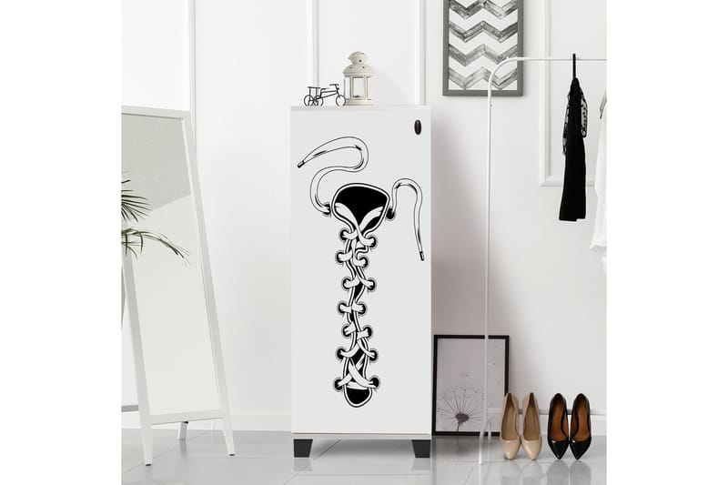 Skoskap 38x50 cm - Hvit/Svart - Oppbevaring - Skap - Oppbevaringsskap