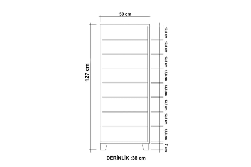 Skoskap 38x50 cm - Hvit/Svart - Oppbevaring - Skap - Oppbevaringsskap
