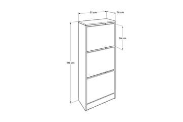 Skoskap 51x119 cm - Hvit - Oppbevaring - Skap - Oppbevaringsskap