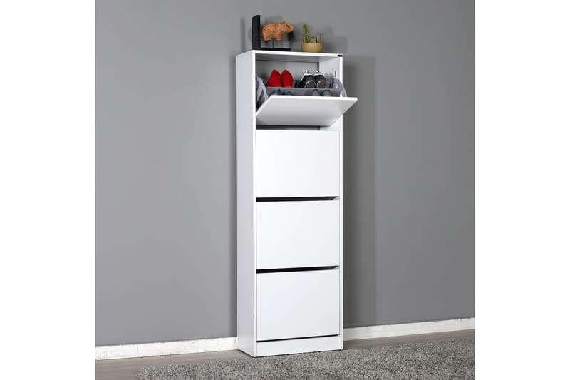 Skoskap 51x157 cm - Hvit - Oppbevaring - Skap - Oppbevaringsskap