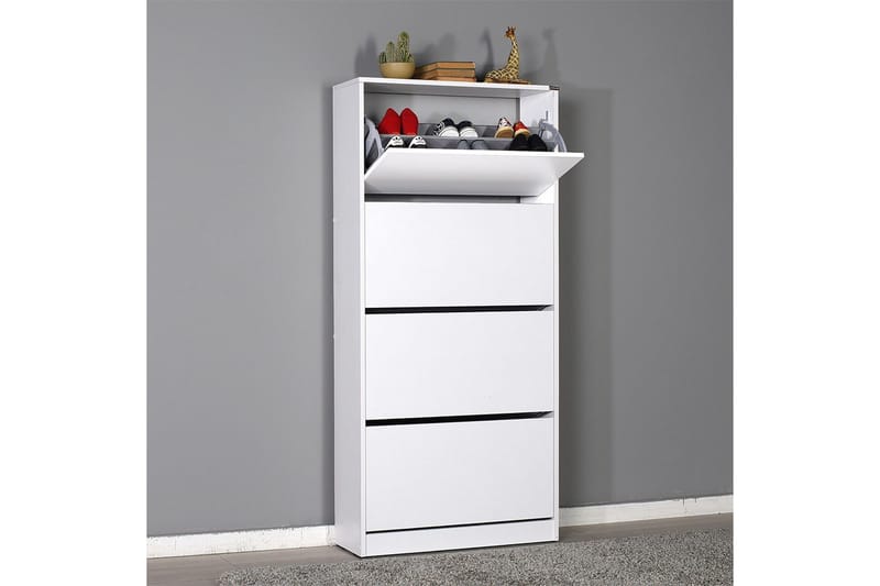 Skoskap 73x157 cm - Hvit - Oppbevaring - Skap - Oppbevaringsskap