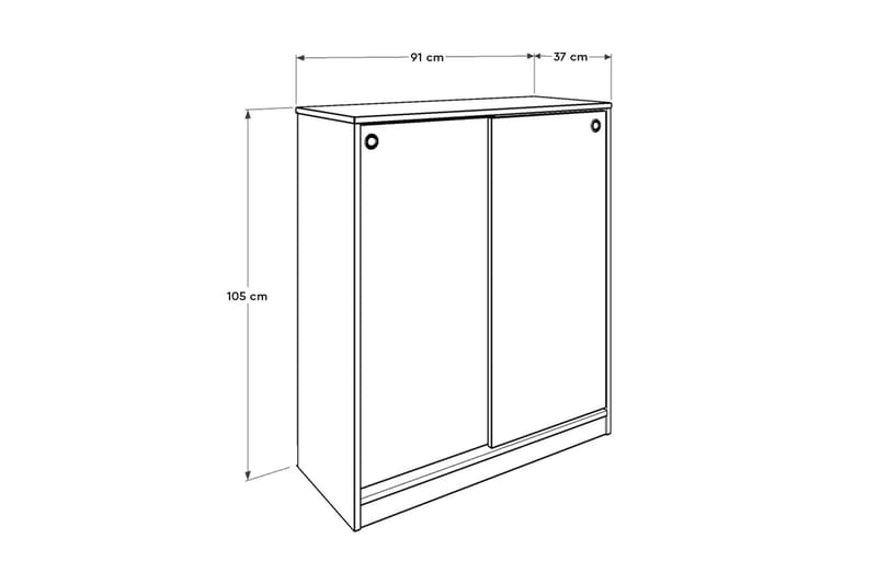 Skoskap 91x105 cm - Hvit - Entreoppbevaring - Skoskap - Oppbevaringsskap