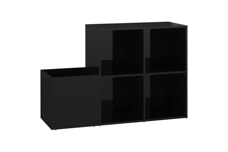 Skoskap for gang høyglans svart 105x35,5x70 cm sponplate - Svart - Entreoppbevaring - Skoskap - Oppbevaringsskap