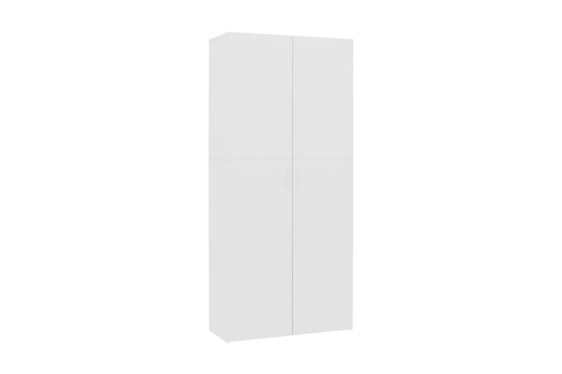 Skoskap høyglans hvit 80x35,5x180 cm sponplate - Hvit - Entreoppbevaring - Skoskap - Oppbevaringsskap