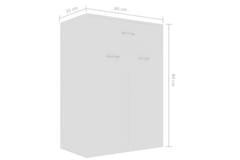 Skoskap hvit 60x35x84 cm sponplate - Hvit - Entreoppbevaring - Skoskap - Oppbevaringsskap