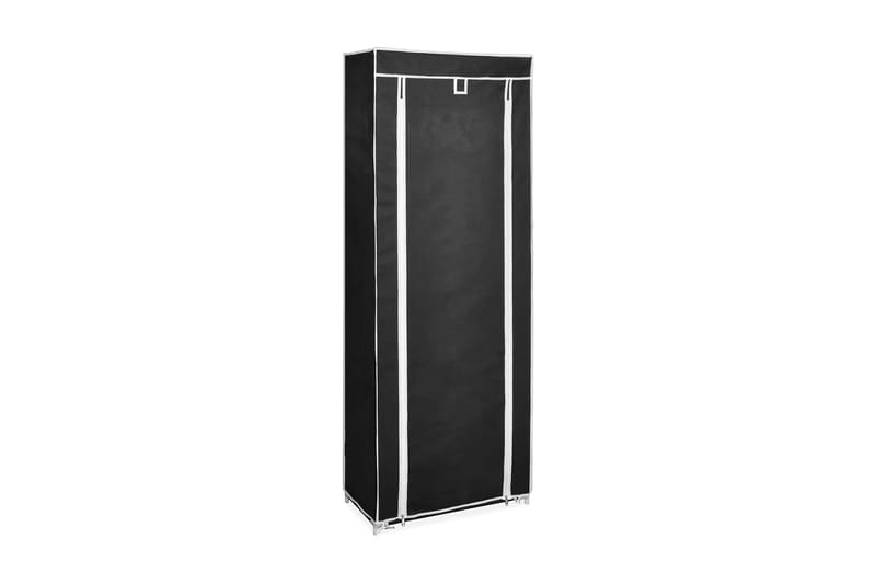 Skoskap i stoff med trekk 57 x 29 x 162 cm svart - Svart - Skoskap - Entreoppbevaring - Oppbevaringsskap