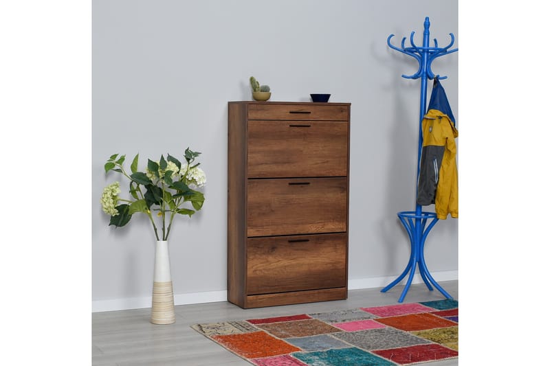 Skoskap Skoskap 75x128 cm Valnöt - Oppbevaring - Skap - Oppbevaringsskap