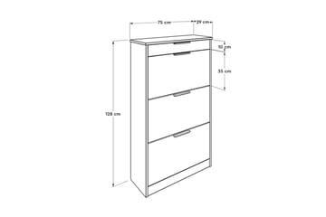 Skoskap Skoskap 75x128 cm Valnöt - Oppbevaring - Skap - Oppbevaringsskap