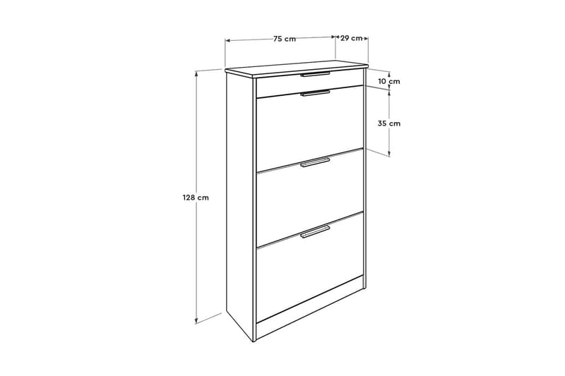 Skoskap Skoskap 75x128 cm Valnöt - Oppbevaring - Skap - Oppbevaringsskap