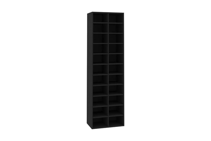 Skoskap svart 54x34x183 cm sponplate - Skoskap - Entreoppbevaring - Oppbevaringsskap