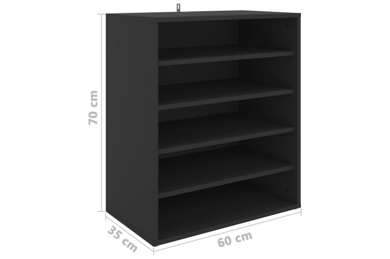 Skoskap svart 60x35x70 cm sponplate - Svart - Entreoppbevaring - Skoskap - Oppbevaringsskap