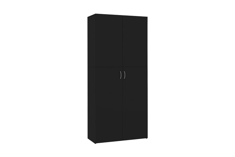 Skoskap svart 80x35,5x180 cm sponplate - Skoskap - Entreoppbevaring - Oppbevaringsskap