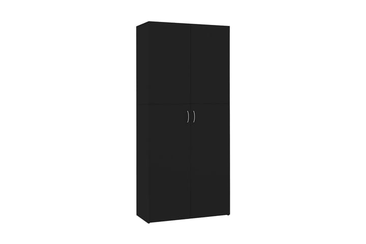 Skoskap svart 80x35,5x180 cm sponplate - Skoskap - Entreoppbevaring - Oppbevaringsskap