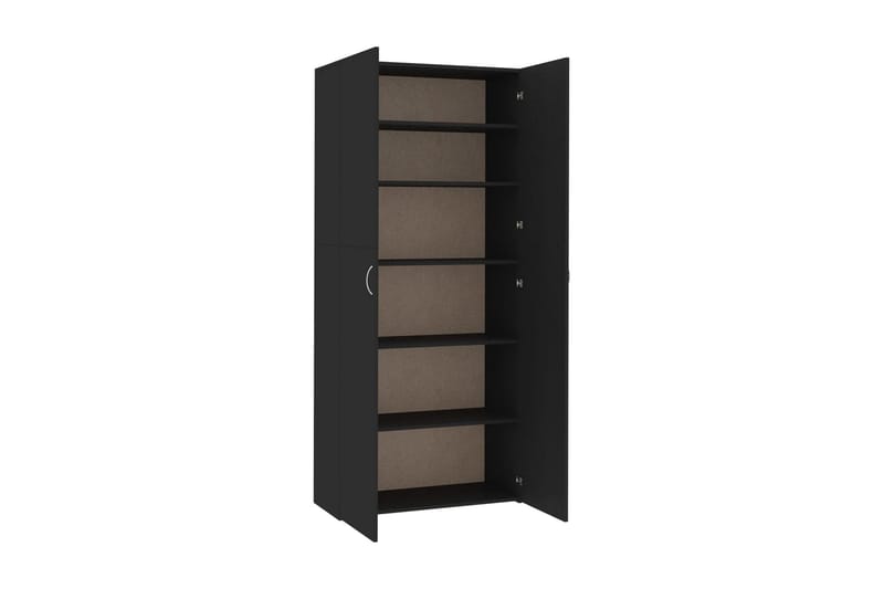 Skoskap svart 80x35,5x180 cm sponplate - Svart - Skoskap - Entreoppbevaring - Oppbevaringsskap