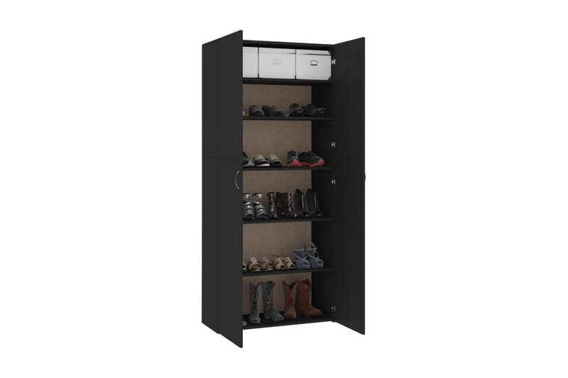 Skoskap svart 80x35,5x180 cm sponplate - Svart - Skoskap - Entreoppbevaring - Oppbevaringsskap