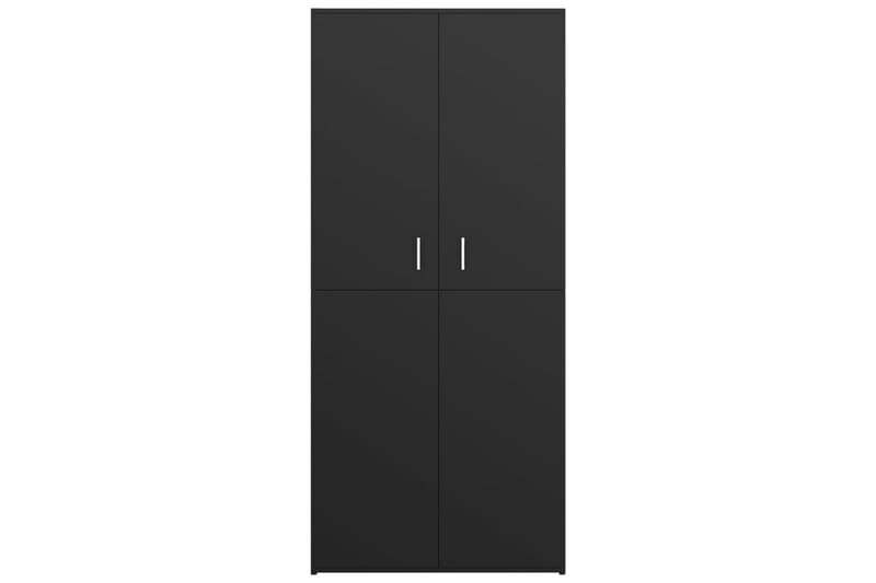 Skoskap svart 80x39x178 cm sponplate - Entreoppbevaring - Skoskap - Oppbevaringsskap