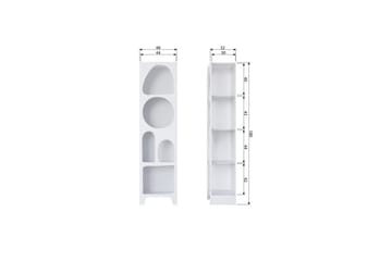 Small Bokhylle 47,5 cm i Malt Tre - Hvit - Oppbevaring - Hylle - Bokhylle