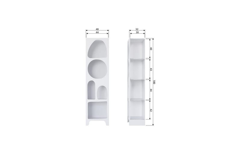 Small Bokhylle 47,5 cm i Malt Tre - Hvit - Oppbevaring - Hylle - Bokhylle