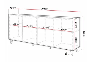Strontian Highboard Scandinavian Choice Black - Oppbevaring - Skap - Oppbevaringsskap