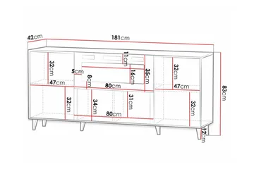 Strontian Highboard Scandinavian Choice Grey - Oppbevaring - Skap - Oppbevaringsskap