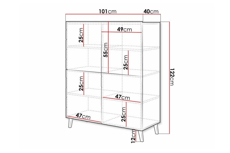 Strontian Highboard Scandinavian Choice White - Oppbevaring - Skap - Oppbevaringsskap