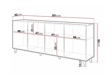 Strontian Highboard Scandinavian Choice White - Oppbevaring - Skap - Oppbevaringsskap