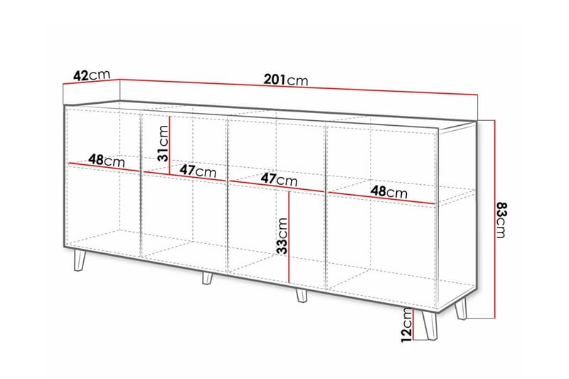 Strontian Highboard Scandinavian Choice White - Oppbevaring - Skap - Oppbevaringsskap