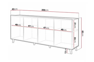 Strontian Highboard Scandinavian Choice White - Oppbevaring - Skap - Oppbevaringsskap