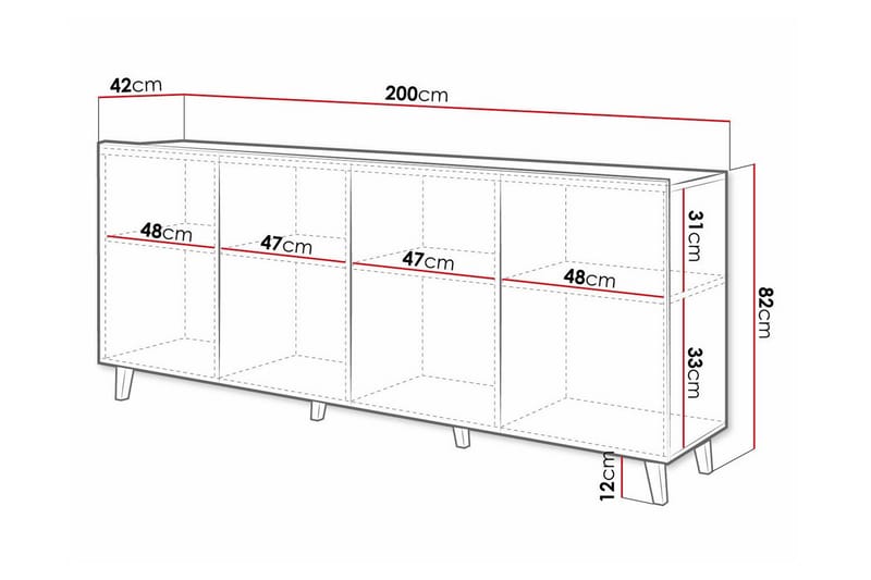 Strontian Highboard Scandinavian Choice White - Oppbevaring - Skap - Oppbevaringsskap