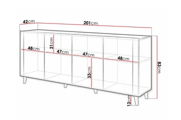 Strontian Highboard Scandinavian Choice White - Oppbevaring - Skap - Oppbevaringsskap