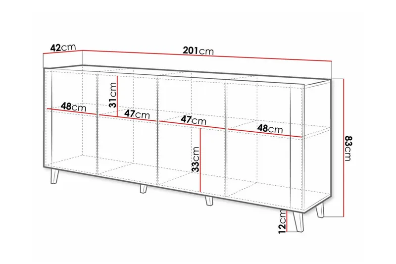 Strontian Highboard Scandinavian Choice White - Oppbevaring - Skap - Oppbevaringsskap