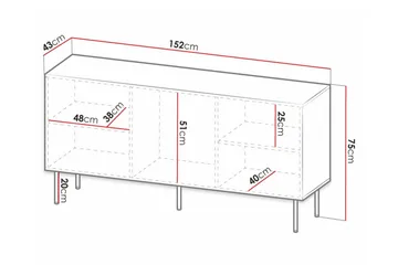 Strontian Highboard Scandinavian Choice White - Oppbevaring - Skap - Oppbevaringsskap