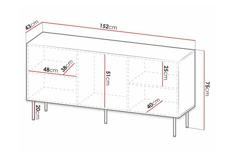 Strontian Highboard Scandinavian Choice White - Oppbevaring - Skap - Oppbevaringsskap