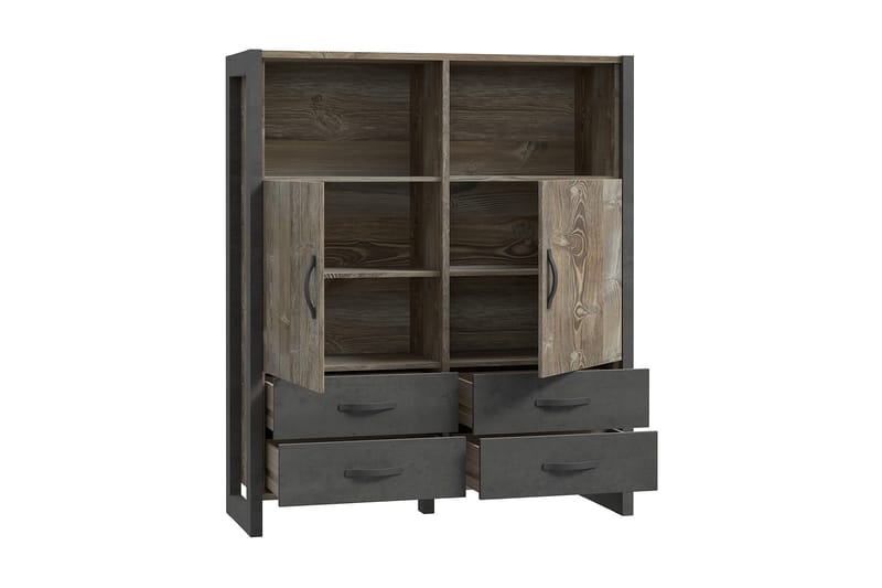 Strumica Highboard 44x130 cm - Brun/Grå - Oppbevaring - Skap - Oppbevaringsskap