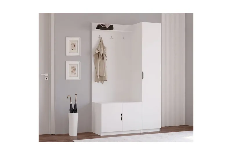 Sylorn Garderobeskap 120x200 cm - Matt Hvit - Oppbevaring - Skap - Oppbevaringsskap