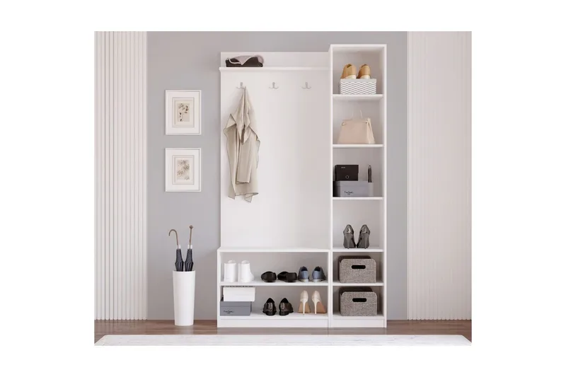 Sylorn Garderobeskap 120x200 cm - Matt Hvit - Oppbevaring - Skap - Oppbevaringsskap