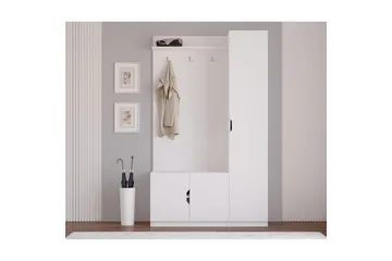 Sylorn Garderobeskap 120x200 cm - Matt Hvit - Oppbevaring - Hylle - Hattehylle