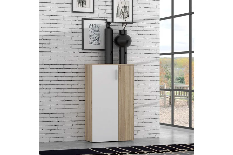 Ticketwood Skoskap 69 cm - Hvit/Brun - Oppbevaring - Skap - Oppbevaringsskap