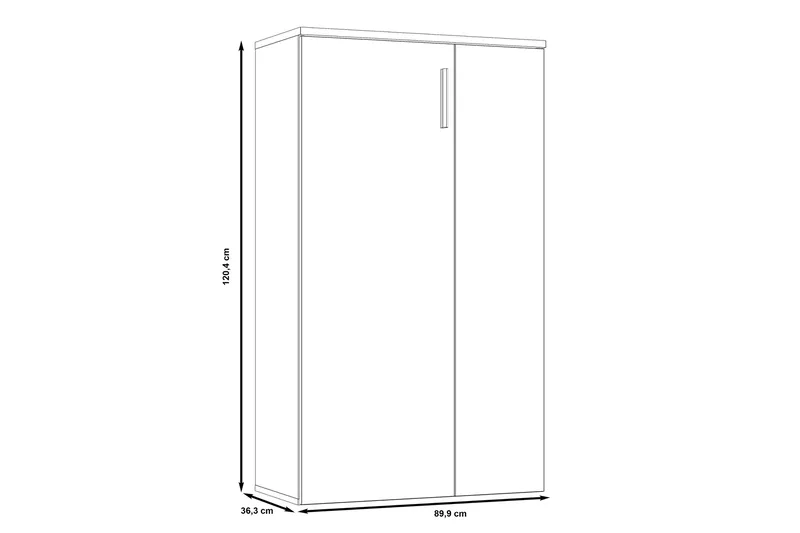 Ticketwood Skoskap 69 cm - Hvit/Brun - Oppbevaring - Skap - Oppbevaringsskap