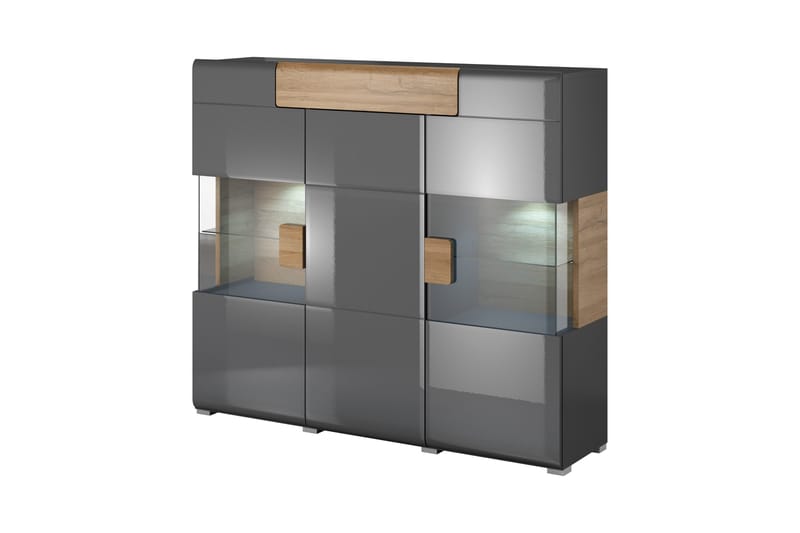 Toreno Highboard 39x147 cm, Antrasitt/Natur